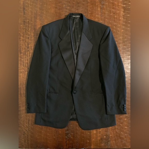 VTG Pierre Balmain Men’s Size 41R Blazer & 36x30.5 Pants 2pc Black Formal Suit - Picture 7 of 13